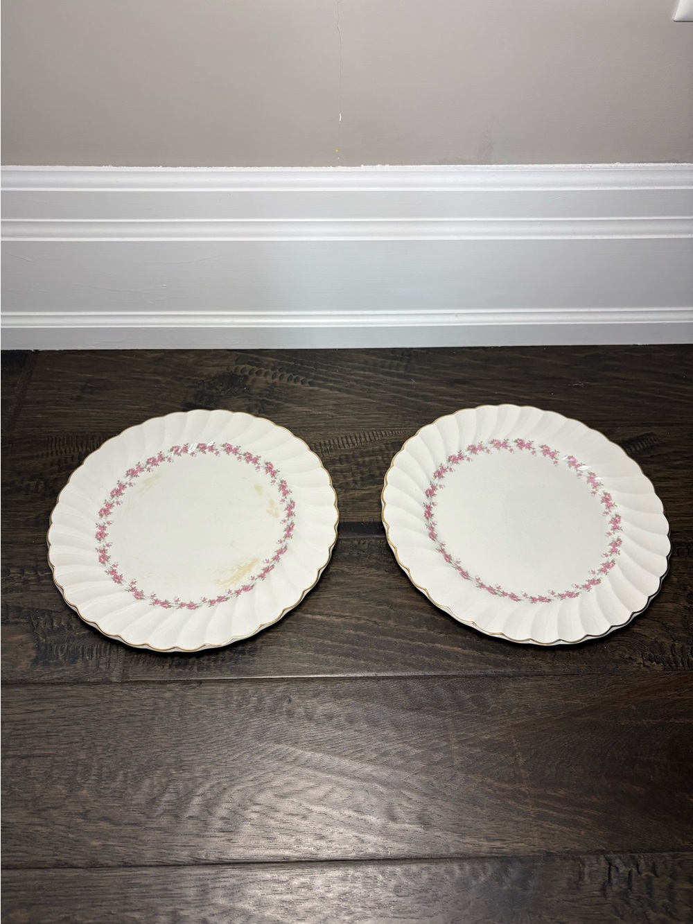 Vintage Myott Pink Petite Dinner Plates Set of 2 Made in England